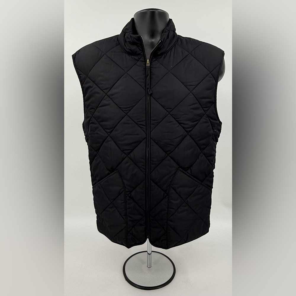 J.Crew Outerwear Quilted Puffer Vest Authentic Full Zip Black &‎ Olive Men’s XL